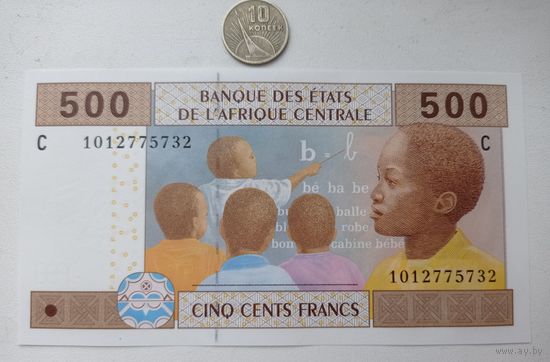 Werty71 Чад 500 франков 2002 C UNC банкнота