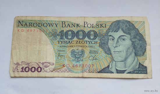 Польша 1000 злотых 1982 г KD 4873007