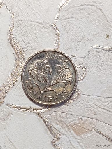 Бермуды 10 центов 2004 года .