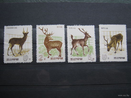 Марки - фауна, Корея, 1966, олени, 4 шт