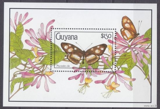 1990 Гайана 3284/B102 Бабочки 12,00 евро
