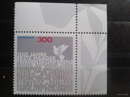 Германия 1999 белый голубь** Михель-3,2 евро