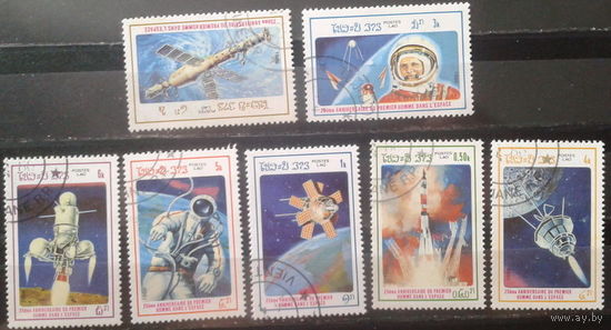 Лаос 1986  25-летие первого человека в космосе