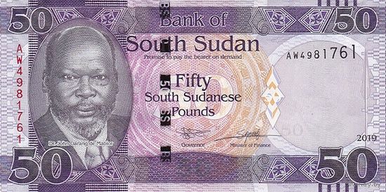 Южный Судан 50 фунтов образца 2019 года UNC p 14