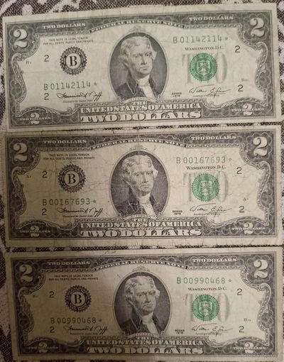 2 доллара США  1976 года 3 штуки