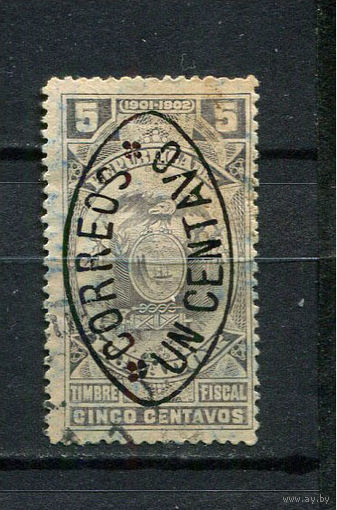 Эквадор - 1903 - Надпечатка 1С на 5С - [Mi.145] - 1 марка. Гашеная.  (LOT ER36)-T10P52