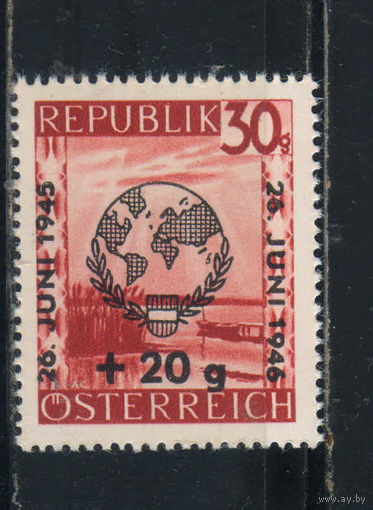 Австрия Респ 1946 Год ООН Надп #771**