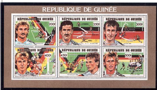 Гвинея -1990 (Мих.1308-1313) , ** , Спорт, Футбол,ЧМ-1990(полная серия)