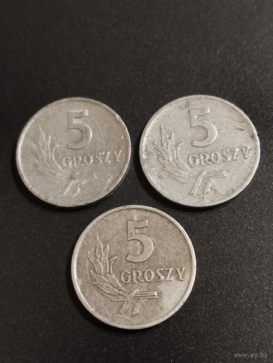 Польша. 5 грошей - 1958, 1962 .