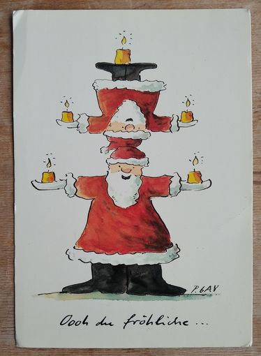 Поздравительная новогодняя открытка. Германия. 1985 г. Подписана.