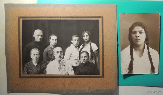 Фото "Будущие врачи", Ростов, 1925 г. (в центре будущий главный хирург Ленинградского фронта (фамилия ?) и справа на фото его дочь Настя + фото дочери Насти, 1925 г. Работал после войны в Гомеле)