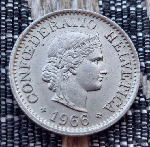 Швейцария 10 рапен 1966 года, UNC.