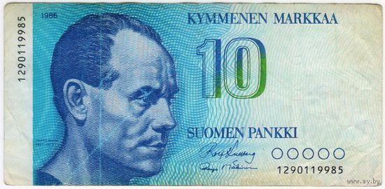 10 марок 1986 год. Финляндия,