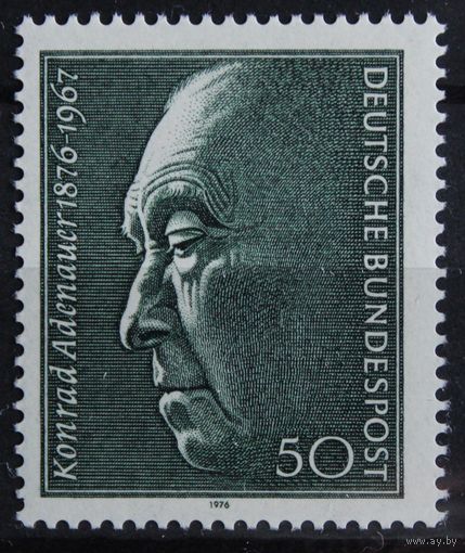 100 лет со дня рождения доктора Конрада Аденауэра, Германия, 1976 год, 1 марка