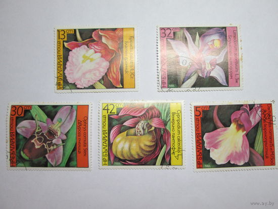 Флора Болгария 1986 год Цветы 5 марок*