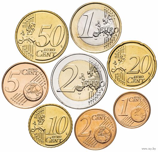 Австрия набор евро 2008 (8 монет) UNC