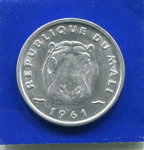 Мали 5 франков 1961 , Гиппопотам , UNC