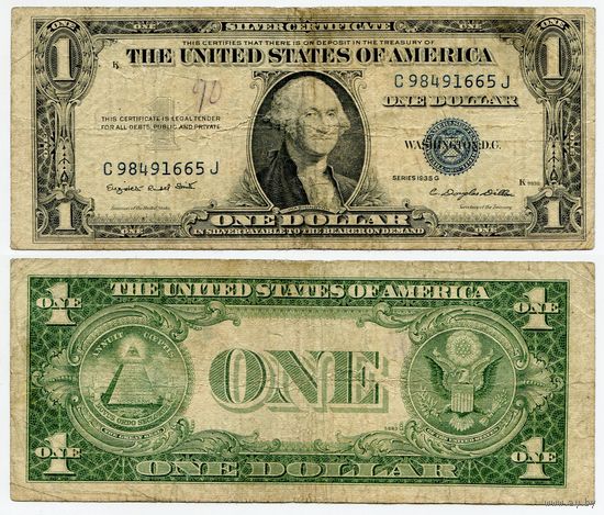 США. 1 доллар (образца 1935 года, 1935G, P416NM)