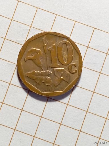 Южная Африка 10 центов 2009 года .