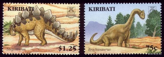 2 марки 2006 год Кирибати Динозавры 1012,1015