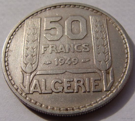 Алжир. "Французский" 50 франков 1949 год  KM#92  Тираж: 18.000.000 шт