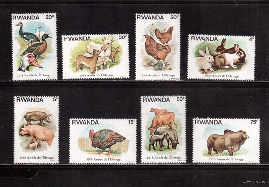 Руанда-1978 (Мих.966-973)  **  , Фауна, Домашние животные (полная серия)