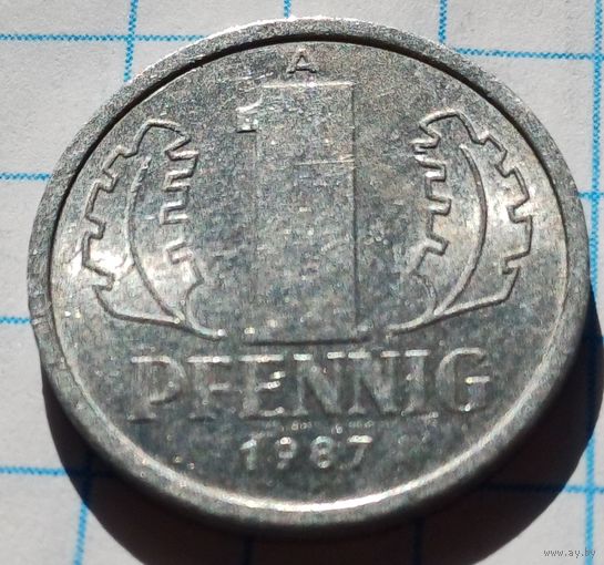 Германия - ГДР 1 пфенниг, 1987     ( 2-3-10 )