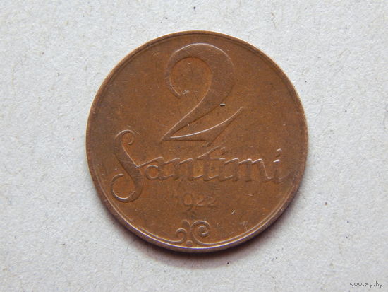 Латвия 2 сантима 1922г.