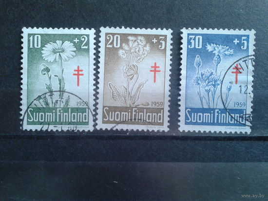 Финляндия 1949 Цветы, в фонд борьбы с туберкулезом полная серия