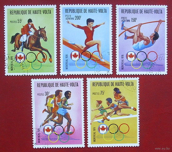 Верхняя Вольта. Спорт. ( 5 марок ) 1976 года. 7-6.
