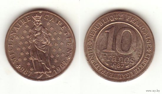 10 франков, 1987 Тысячелетие династии Капетингов
