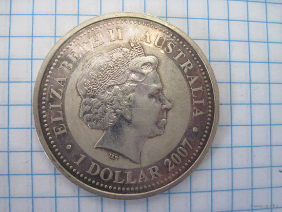 1 доллар 2007 г. Серебро 999 пр. Год Тигра.