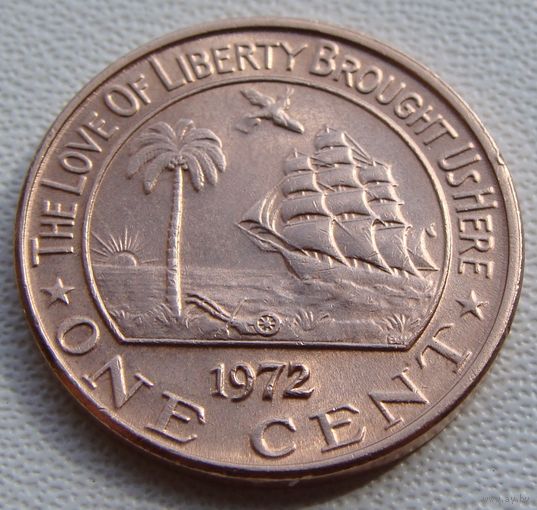 Либерия. 1 цент 1972 год KM#13 "Слон"