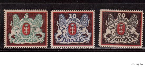 Германия(Данциг)-1921,(Мих.87-89)  *  , Стандарт, Герб(полная серия)