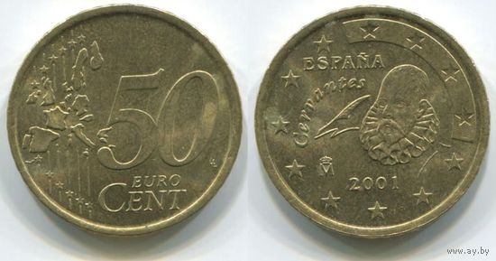 Испания. 50 евроцентов (2001, XF)