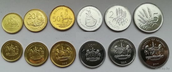 Лесото НАБОР 6 монет 1998 - 2018 UNC