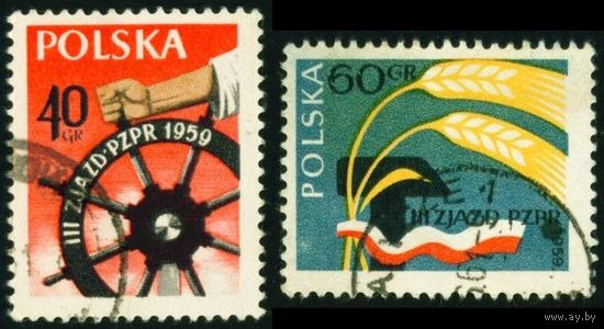 Съезд объединенной польской рабочей партии Польша 1959 год 2 марки