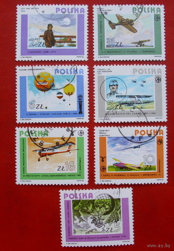 Польша. Самолёты. ( 7 марок ) 1984 года.