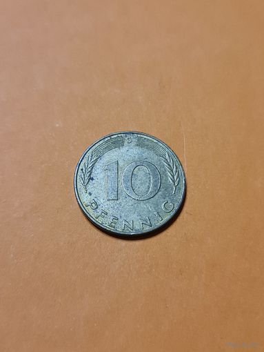 Монета 10 пфеннигов ФРГ 1991 (J).