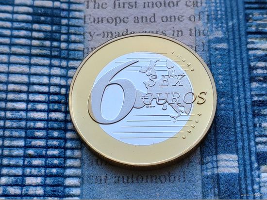 Монетовидный жетон 6 (Sex) Euros (евро). #5