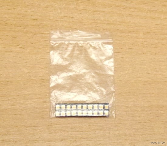 Светодиоды SMD 3528 (тёплый свет) (20 шт.). Характеристики: тёплый белый свет, прямое напряжение ~3V, обратное напряжение ~5V. Размеры: 3,5мм x 2,8мм.