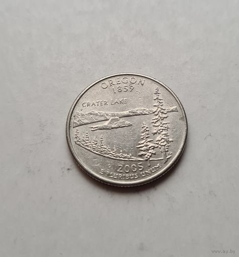 США 1/4 доллара (25 центов), 2005, Квотер штата Орегон , (USA Quater Dollar, 2005, Oregon)