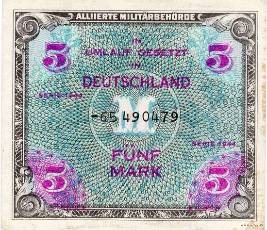 Германия, 1944 г., сов. ок. зона, 5 марок