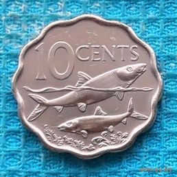 Багамские острова 10 центов 2007 года. Рыбы. UNC.