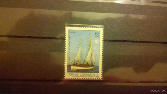 Транспорт, корабли, флот, парусники, яхты, марка, Турция 1968