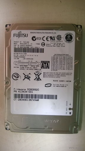Жёсткий диск винчестер HDD SATA 2,5" FUJITSU MHV2120BH 120Gb. Нерабочий!!!