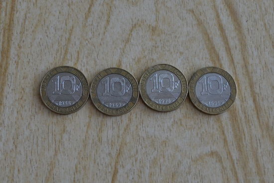 Франция 10 франков 1988,90