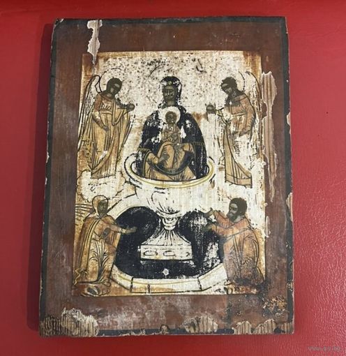 Икона Божией Матери Живоносный Источник, 19 век, Редкий Сюжет, с рубля!
