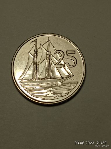 Каймановы острова 25 центов 2005 года .