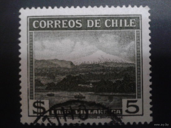Чили 1938 кораблики на реке, черно-серая